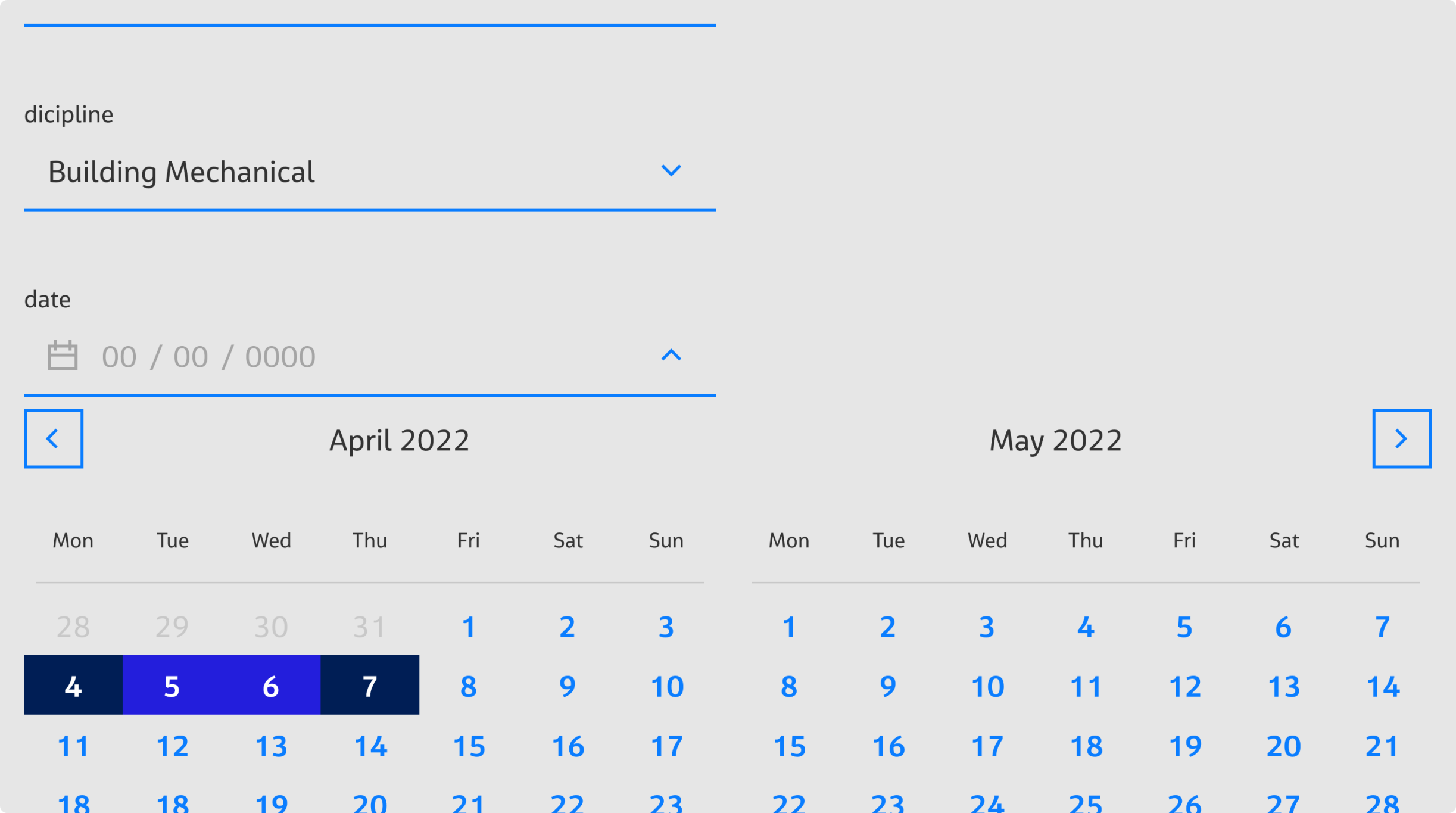 booking app calendar