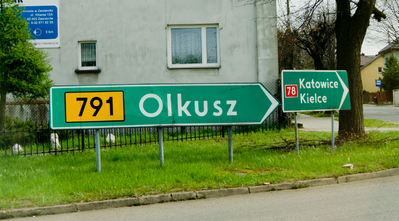 current Polish roadsign