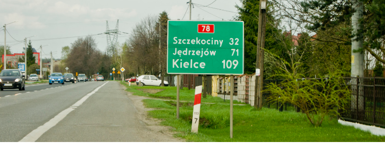 current Polish roadsign