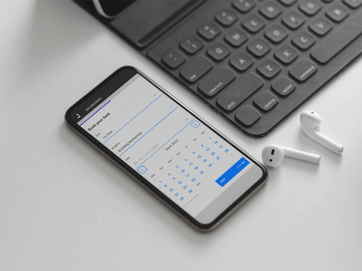 desk booking app on mobile