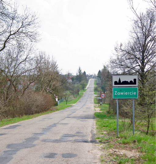 zawiercie roadsign